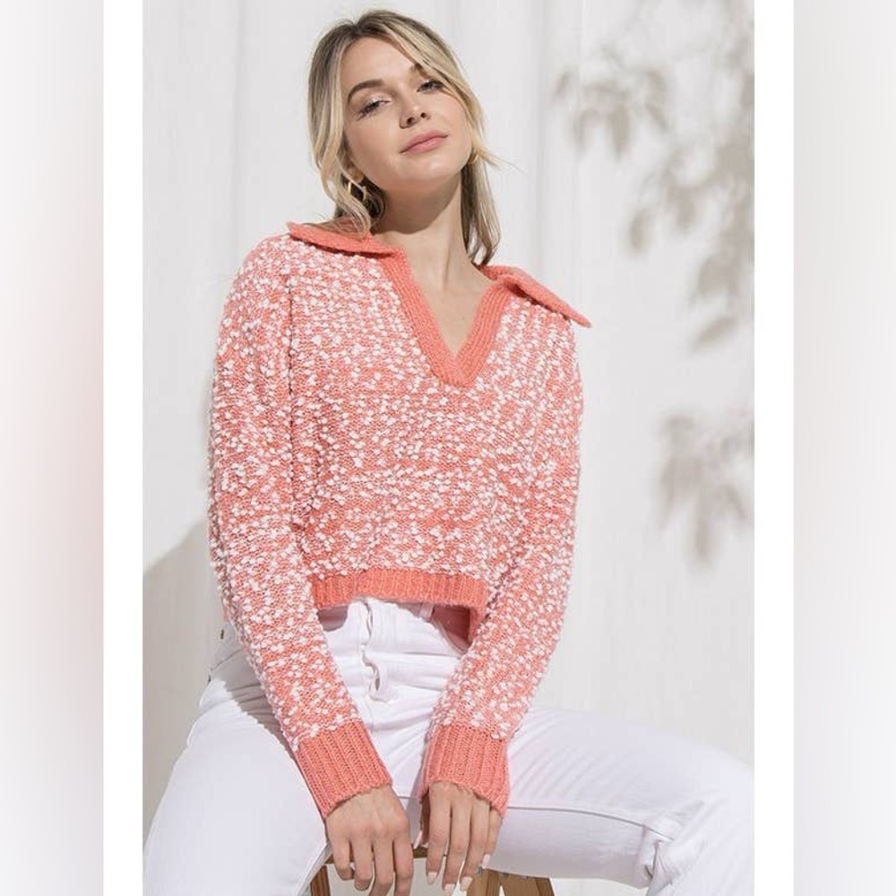 ILLA ILLA Coral Pompom Knit Sweater
